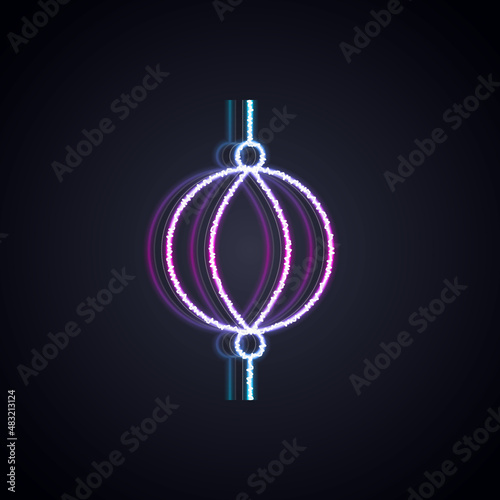 Glowing neon line Punching bag icon isolated on black background. Vector