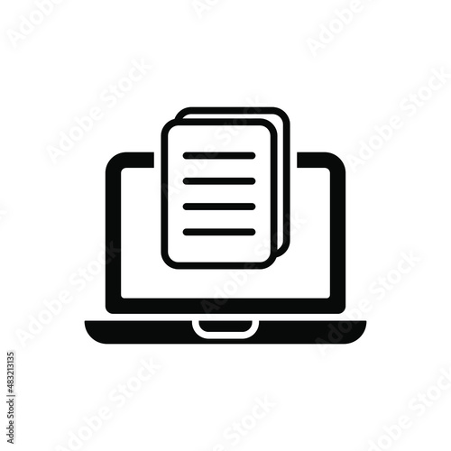 document on laptop icon vector.  © Irfan_setiawan