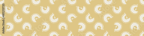 Gender neutral sleepy star and moon seamless vector background. Simple whimsical romantic 2 tone pattern banner. Kids nursery wallpaper or scandi band.