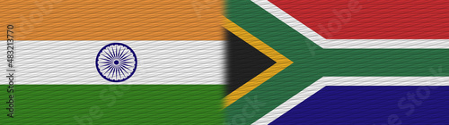 South Africa and India Fabric Texture Flag – 3D Illustration