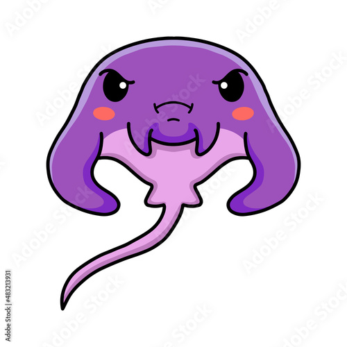 Cute muscle little stingray cartoon