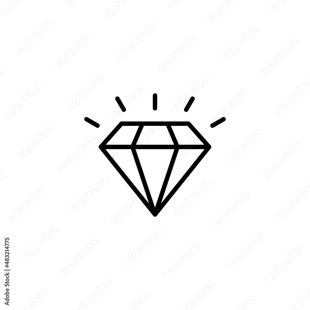 Diamond icon. diamond gems sign and symbol