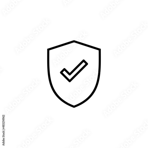 Shield check mark icon. Protection approve sign. Insurance icon