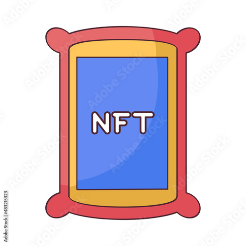 Isolated NFT icon Digital transaction concept Vecto