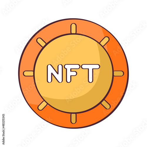 Isolated NFT icon Digital transaction concept Vecto