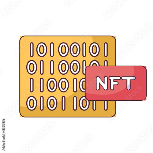 Isolated NFT icon Digital transaction concept Vecto