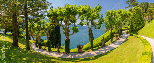 The park of Villa Balbianello in Lenno, Lake Como, Italy.