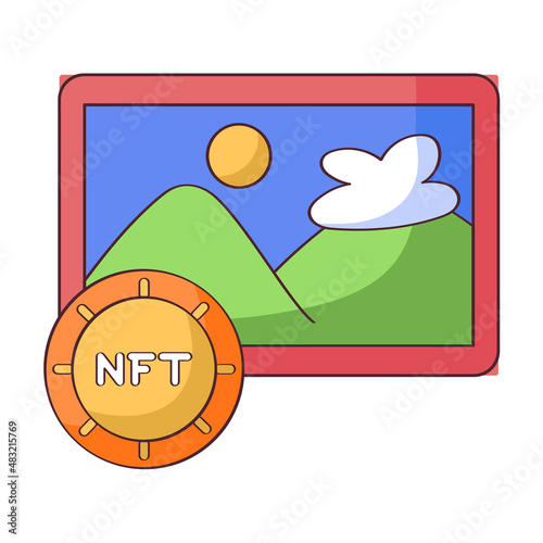 Isolated NFT icon Digital transaction concept Vecto