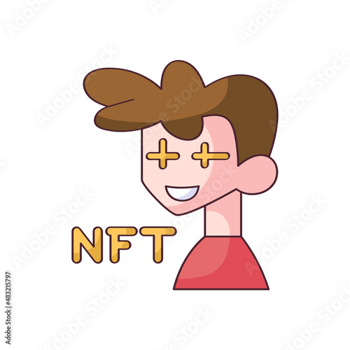 Isolated NFT icon Digital transaction concept Vecto