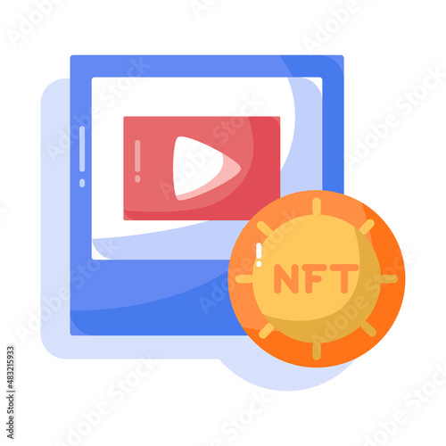 Isolated NFT icon Digital transaction concept Vecto