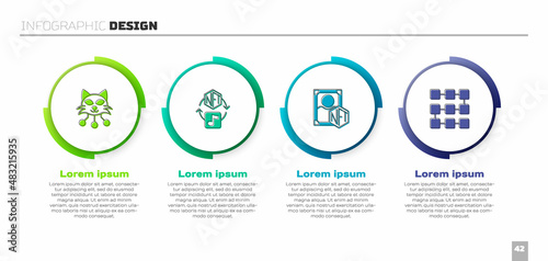 Set NFT Digital crypto art, and blockchain technology. Business infographic template. Vector