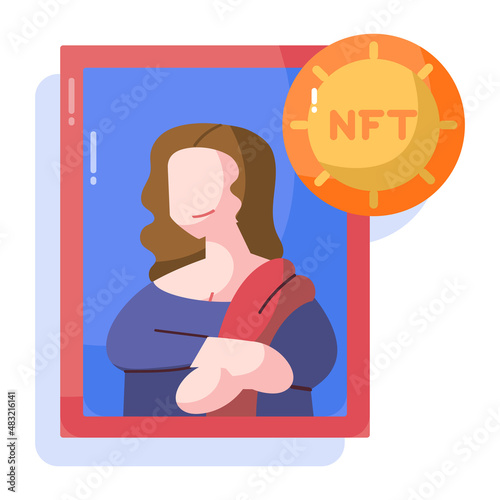 Isolated NFT icon Digital transaction concept Vecto