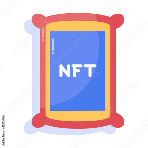 Isolated NFT icon Digital transaction concept Vecto