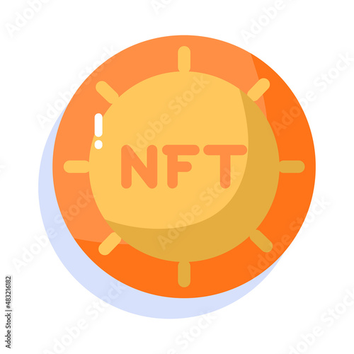 Isolated NFT icon Digital transaction concept Vecto