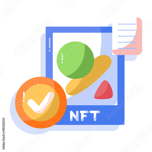 Isolated NFT icon Digital transaction concept Vecto