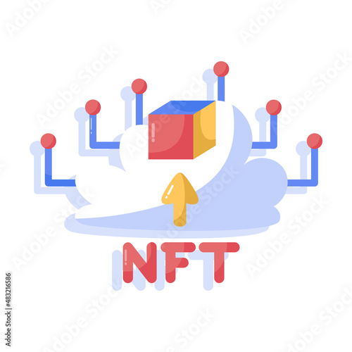 Isolated NFT icon Digital transaction concept Vecto
