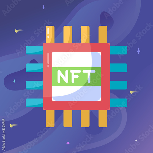 Isolated NFT icon Digital transaction concept Vecto