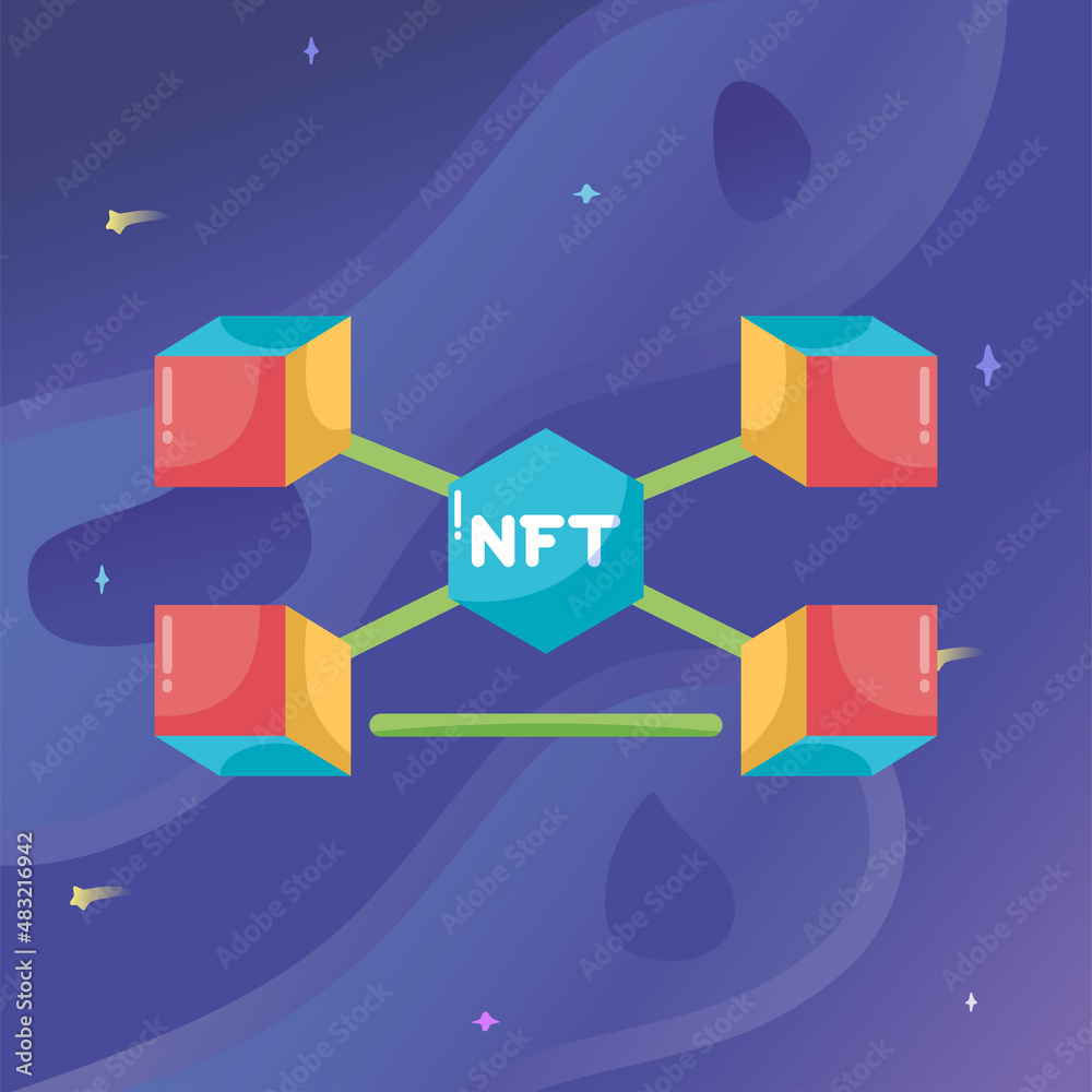 Fototapeta premium Isolated NFT icon Digital transaction concept Vecto