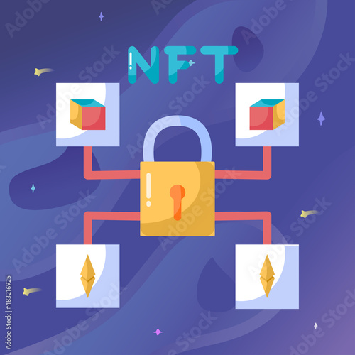 Isolated NFT icon Digital transaction concept Vecto