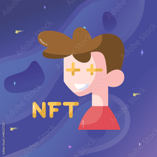 Isolated NFT icon Digital transaction concept Vecto