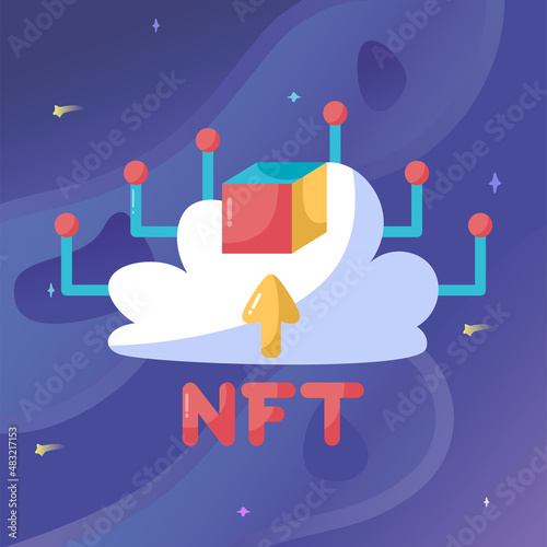 Isolated NFT icon Digital transaction concept Vecto
