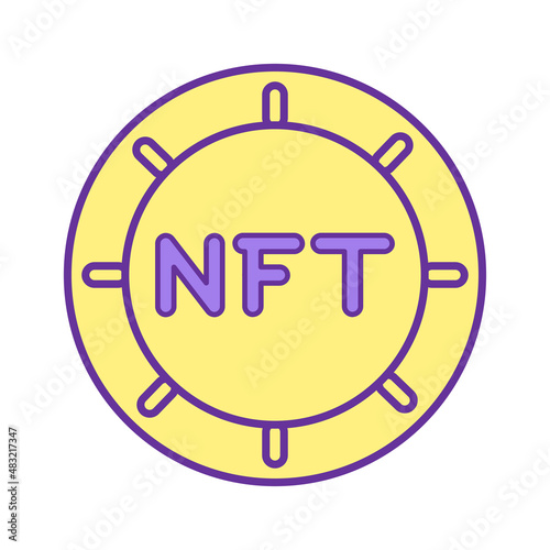 Isolated NFT icon Digital transaction concept Vecto