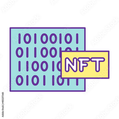 Isolated NFT icon Digital transaction concept Vecto