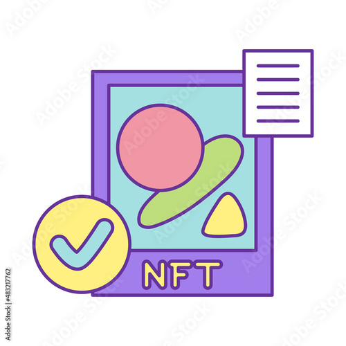 Isolated NFT icon Digital transaction concept Vecto