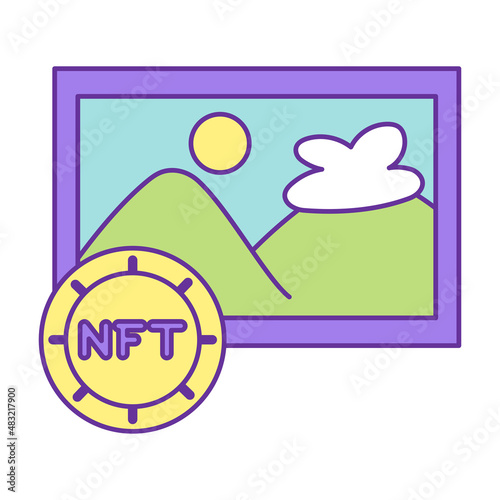 Isolated NFT icon Digital transaction concept Vecto