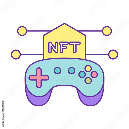 Isolated NFT icon Digital transaction concept Vecto