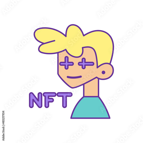 Isolated NFT icon Digital transaction concept Vecto