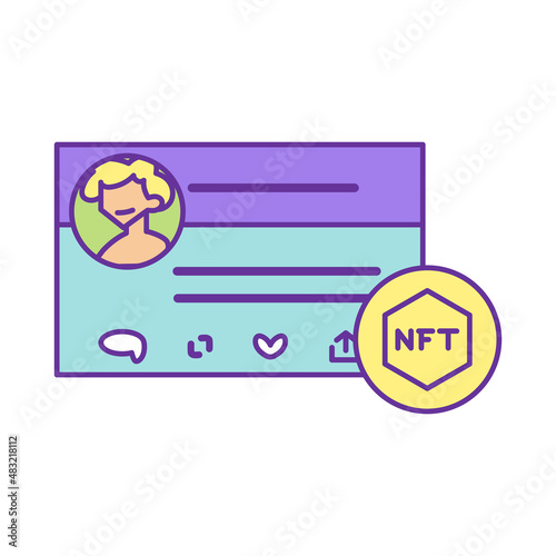 Isolated NFT icon Digital transaction concept Vecto