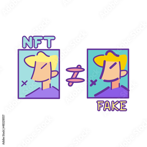Isolated NFT icon Digital transaction concept Vecto