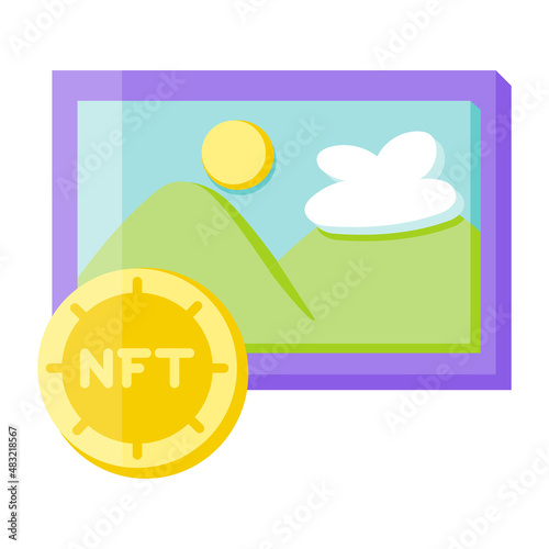 Isolated NFT icon Digital transaction concept Vecto