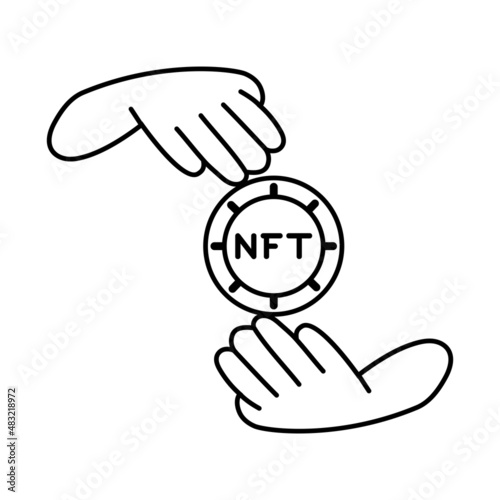 Isolated NFT icon Digital transaction concept Vecto