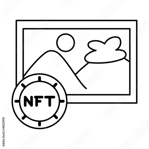 Isolated NFT icon Digital transaction concept Vecto