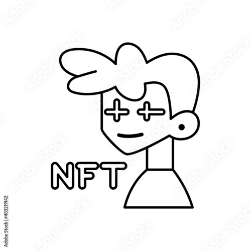 Isolated NFT icon Digital transaction concept Vecto