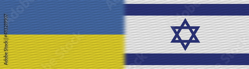 Israel and Ukraine Fabric Texture Flag – 3D Illustration