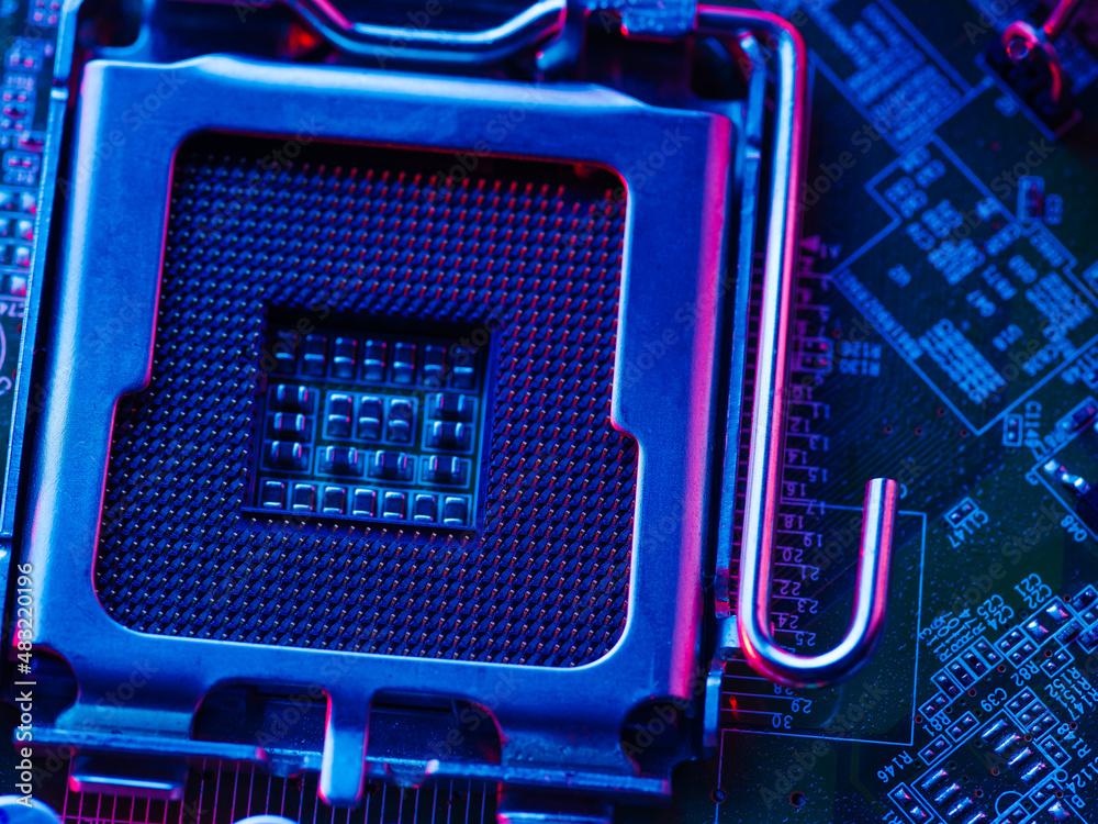The desktop of the processor lies with the contacts up on the ...