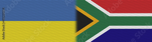 South Africa and Ukraine Fabric Texture Flag – 3D Illustration
