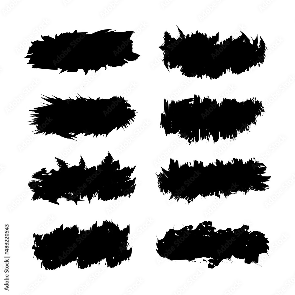 Brush strokes. Vector paintbrushes set. Grunge design elements Brush strokes. Vector paintbrushes set. Grunge design elements