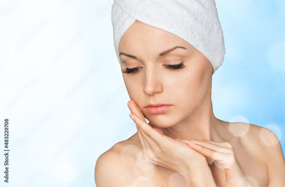 Beautiful young woman with clean fresh skin Beautiful young woman with clean fresh skin