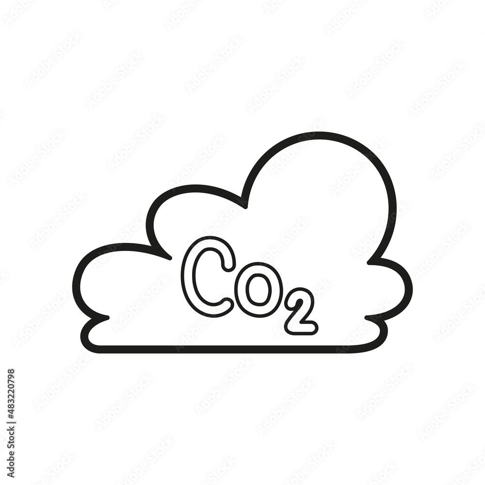 Isolated co2 cloud draw animated clean energy vector illustration Isolated co2 cloud draw animated clean energy vector illustration