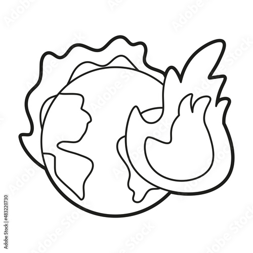 Isolated warm global draw animated clean energy vector illustration