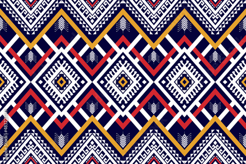 Wallpaper Mural Abstract geometric ethnic seamless pattern traditional. Tribal style. Native stripe. Design for background, carpet,wallpaper,clothing,wrapping,batik,fabric,Vector,illustration,embroidery. Torontodigital.ca