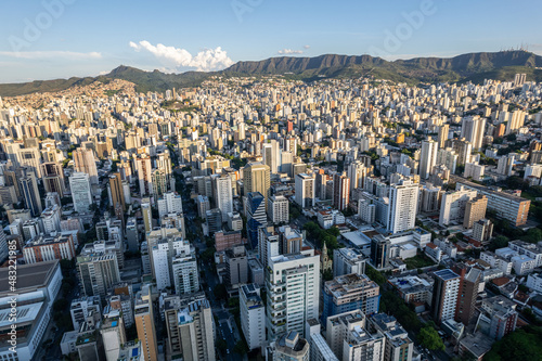 Aerial view of the city of Belo Horizonte, in Minas Gerais, Brazil.