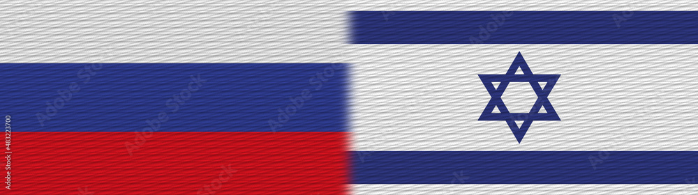 Israel and Russia Fabric Texture Flag – 3D Illustration Israel and Russia Fabric Texture Flag – 3D Illustration