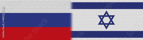 Israel and Russia Fabric Texture Flag – 3D Illustration