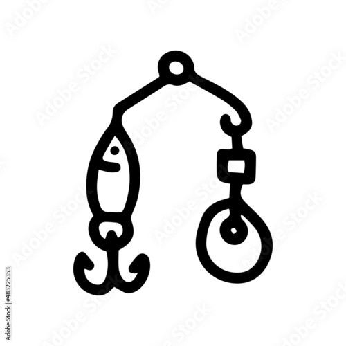 spinnerbait line vector doodle simple icon design