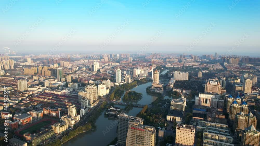Urban scenery of Haohe scenic spot in Nantong City, Jiangsu Province Urban scenery of Haohe scenic spot in Nantong City, Jiangsu Province